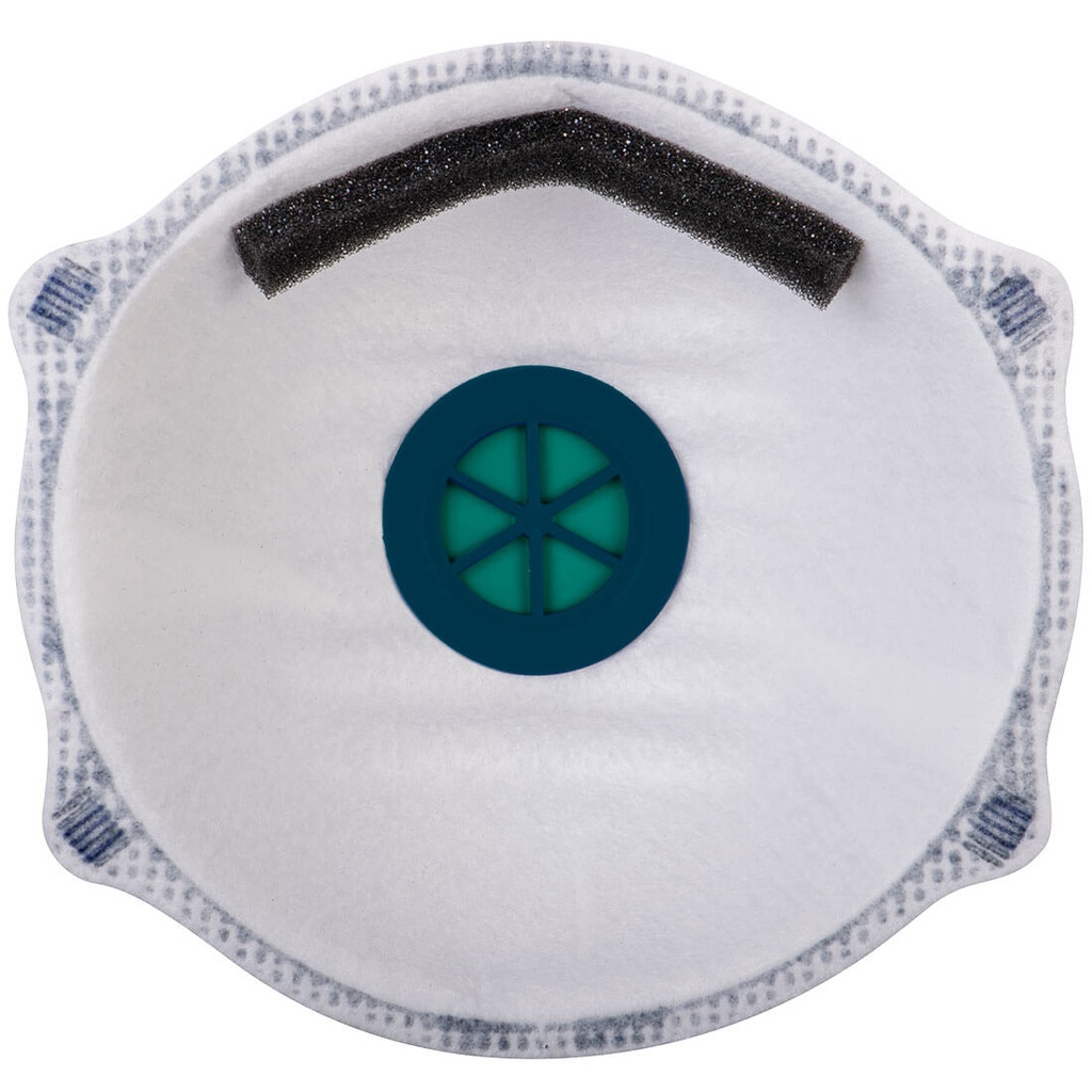 P223 - Mascarilla Dolomite con carbón y válvula FFP2  Blanco. cajas de  10  unidades.