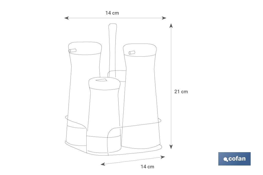 Imagen Adicional de Set de aceiteras de 4 piezas Modelo Aloreña