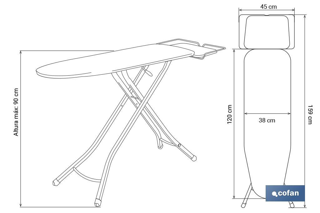 Imagen Adicional de Tabla Planchar Cesena 120 x 38 cm (Mod 3)