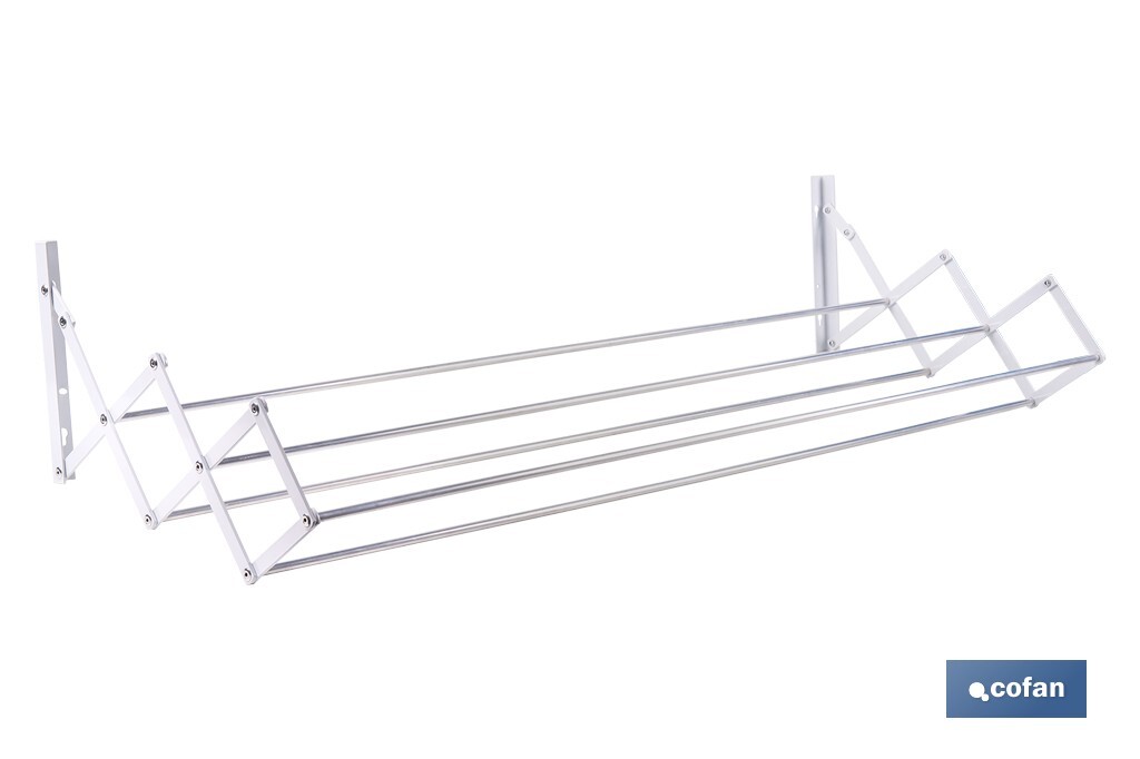 Tendedero de pared extensible en aluminio pulido