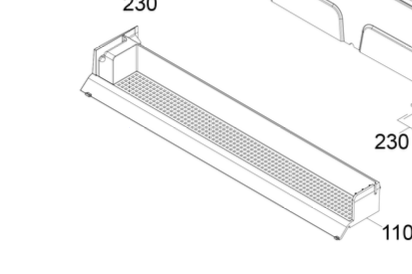Cajón de barrido amarillo para BR 35/12  Ref. 5.037-457.0