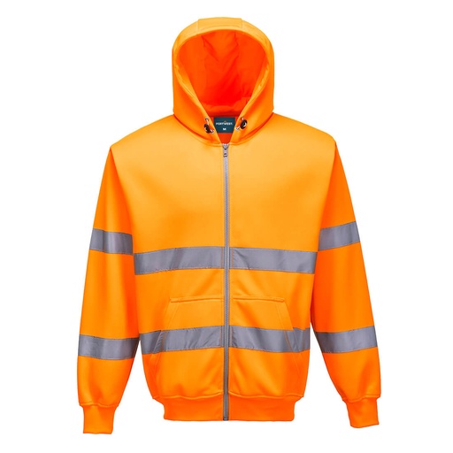 B305 - Sudadera de alta visibilidad con capucha y cremallera
