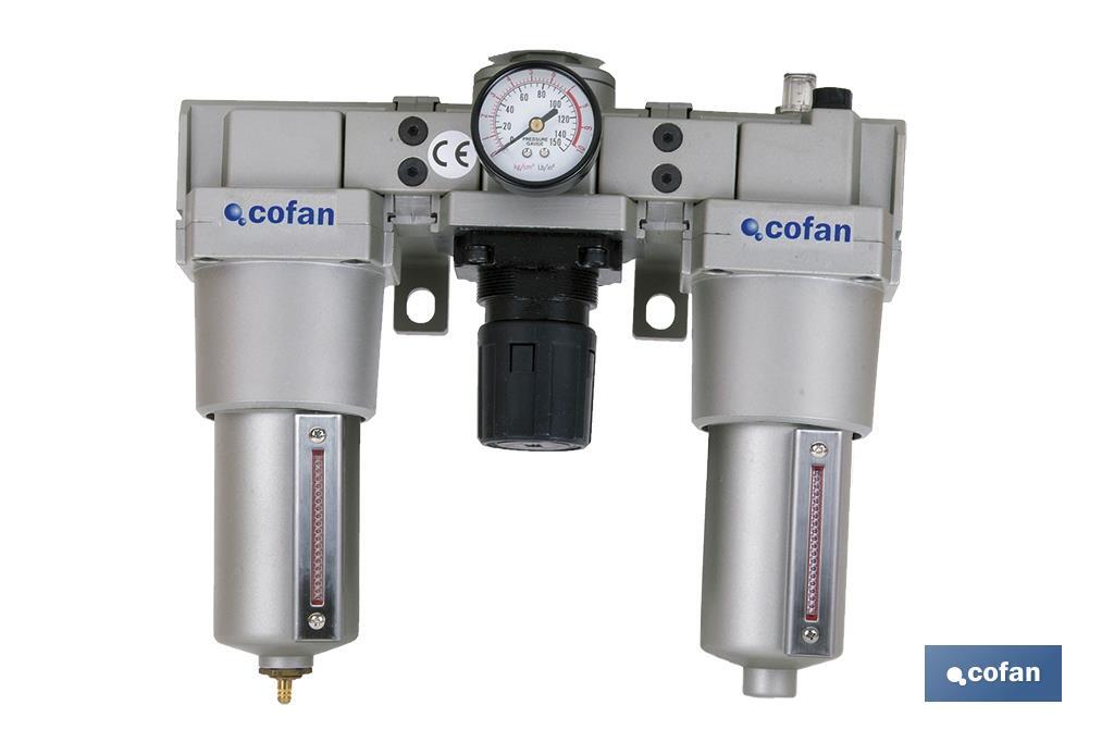 Filtro regulador presión + Lubricador rosca 1/2