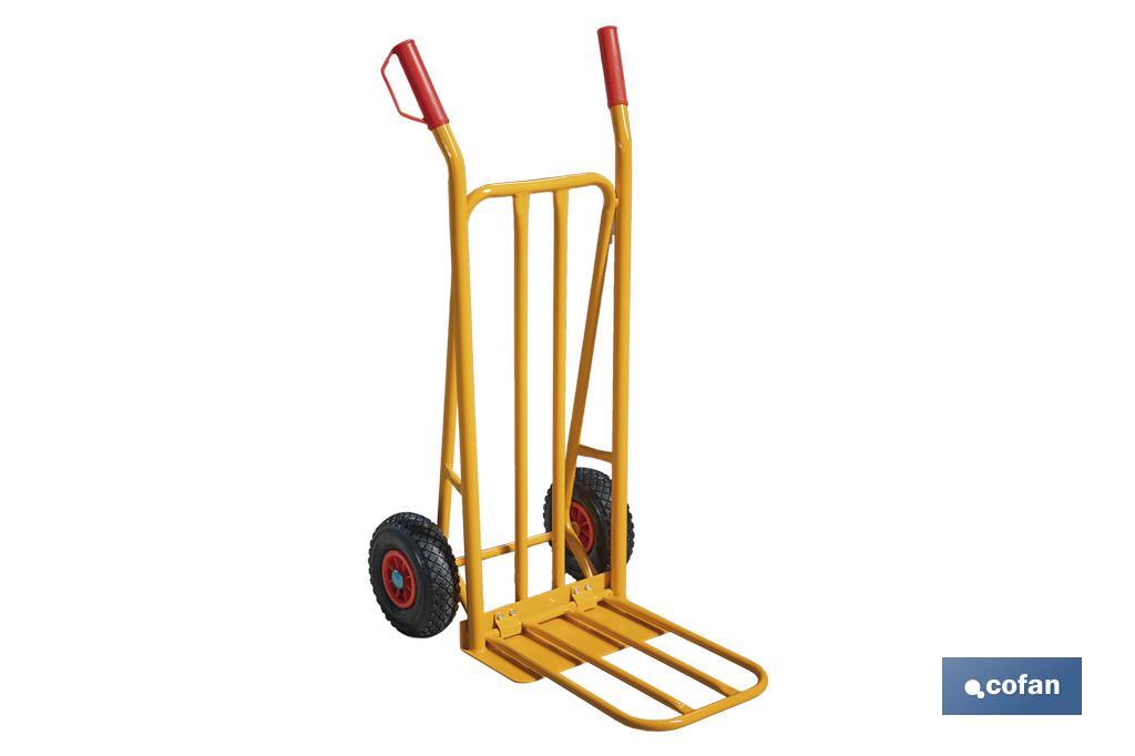 Carretilla de almacén plegable con pala ancha