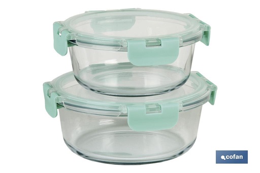 [41001802] Set de 2 Fiambreras Redondas de Borosilicato