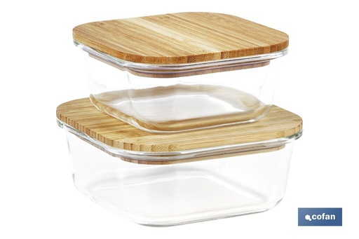 [41001804] Set de 2 Fiambreras Cuadradas de Borosilicato