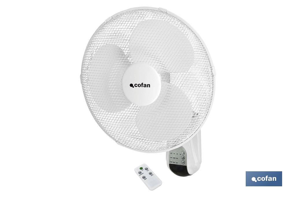 Ventilador de pared con temporizador y mando a distancia