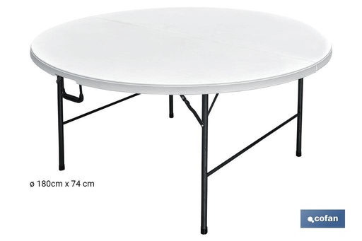 [43051019] Mesa Redonda Plegable Blanca