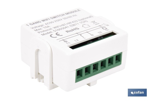 [51005041] Relé inteligente de 1 interruptor WiFi