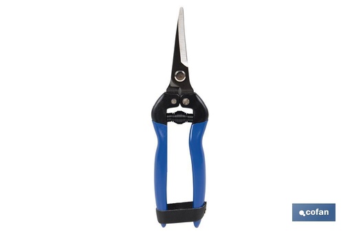 [90010607] Tijeras de recolección con punta curva y longitud total de 185 mm