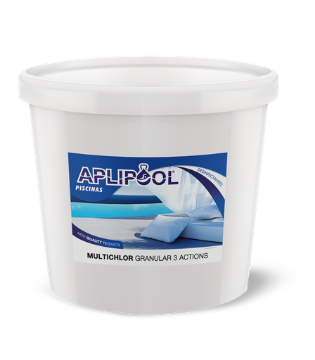 [17101] MULTICHLOR APLIPOOL CLORO GRANULADO 3 ACCIONES, BOTE DE 5 KG Ref. 17101